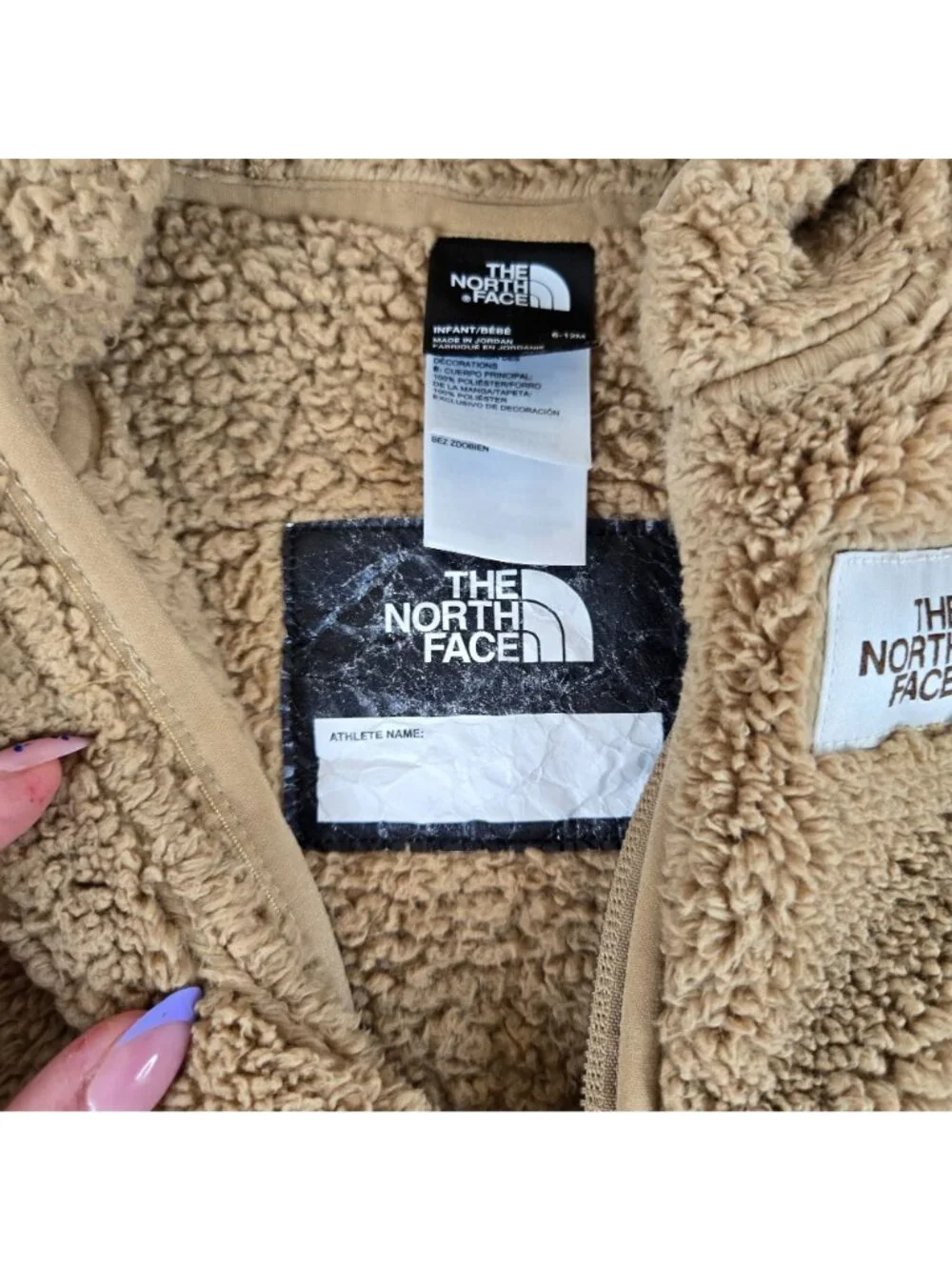 The North Face Infant Bear Bunting Brown 6-12M Sherpa Fleece Hoodie Full-Zip Win